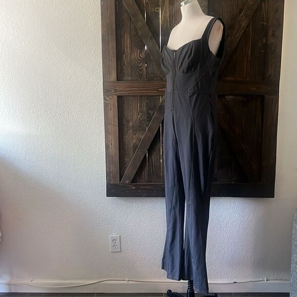Popilush The Shapewear Jumpsuit Denim Square Neck Tank Top Flare - Picture 7 of 16